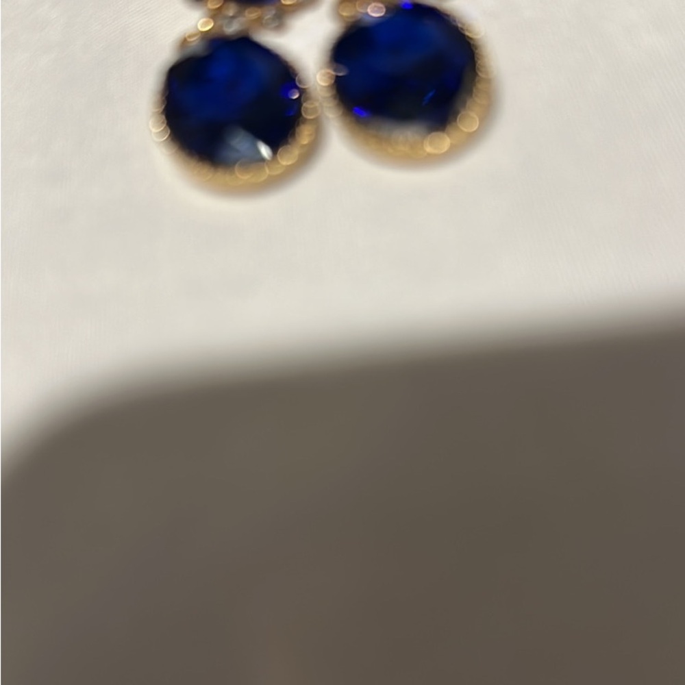 Elegant Blue and Gold Drop Earrings